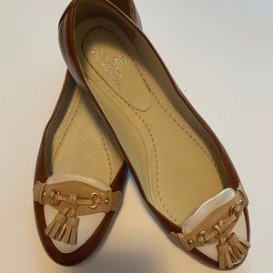 Brooks Brothers rust, tan & white tassel loafers